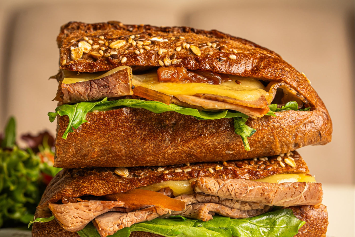Roast Beef Baguette (Brown Bread)