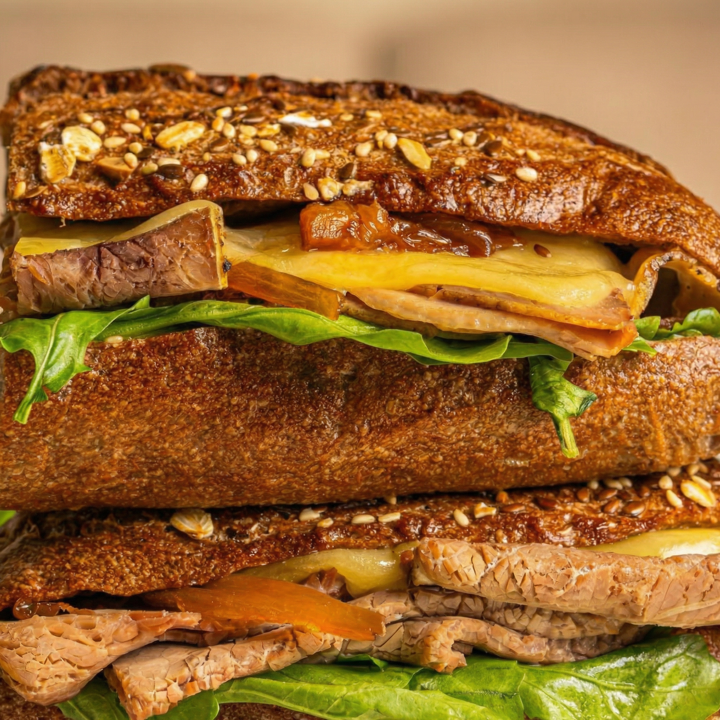 Roast Beef Baguette (Brown Bread)